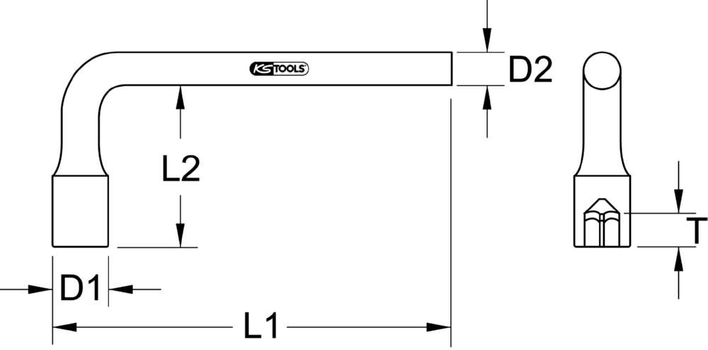 Produktbild KS Tools BRONZEplus 4-kant-Steckschlüssel gewinkelt Schlüsselweite 17 mm bild 2