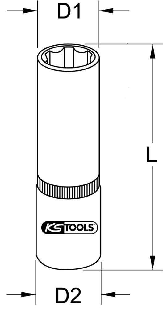 Produktbild KS Tools BRONZEplus Stecknuss 1/2 Zoll Schlüsselweite 14 mm 6-kant lang bild 2