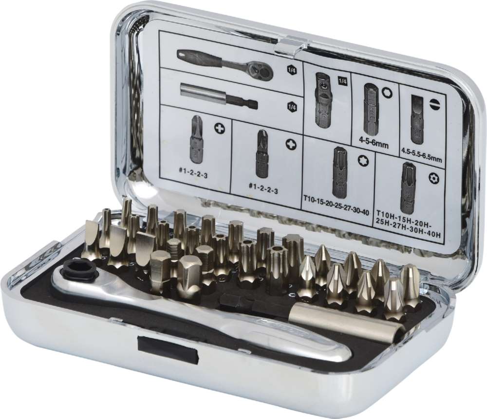 Produktbild KS Tools 1/4 Zoll CHROMEplus Bit Satz 31 teilig