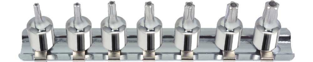 Produktbild KS Tools 1/4 Zoll CHROMEplus Bit-Stecknuss-Satz Fünfstern Bohrung 7 Teile TS10 - TS40