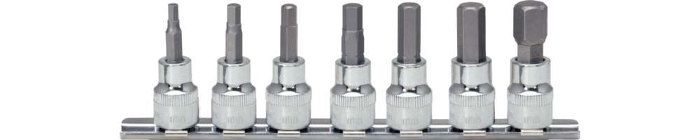 Produktbild KS Tools 1/4 Zoll CHROMEplus Bit-Stecknuss-Satz Innensechskant 7 Teile 2,5 - 8 mm