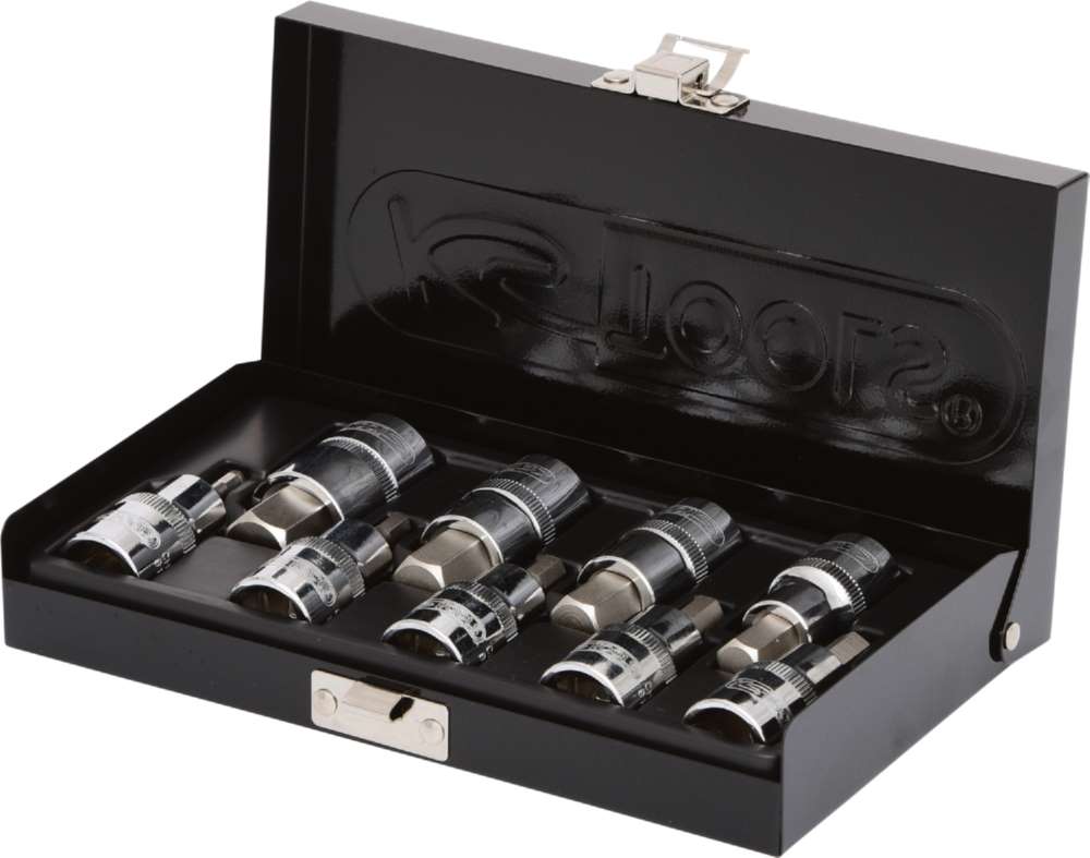 Produktbild KS Tools 1/2 Zoll CHROMEplus Bit-Stecknuss-Satz Innensechskant 9 Teile 4 - 17 mm kurz