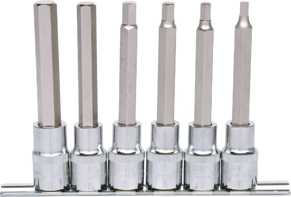 Produktbild KS Tools 1/2 Zoll CHROMEplus Bit-Stecknuss-Satz Innensechskant 6 Teile 5 - 12 mm lang bild 1