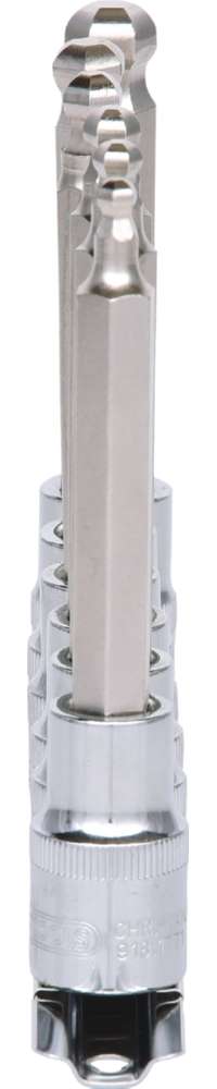 Produktbild KS Tools 1/2 Zoll CHROMEplus Bit-Stecknuss-Satz Innen6kant Kugelkopf 6 Teile 5 - 12 mm bild 2