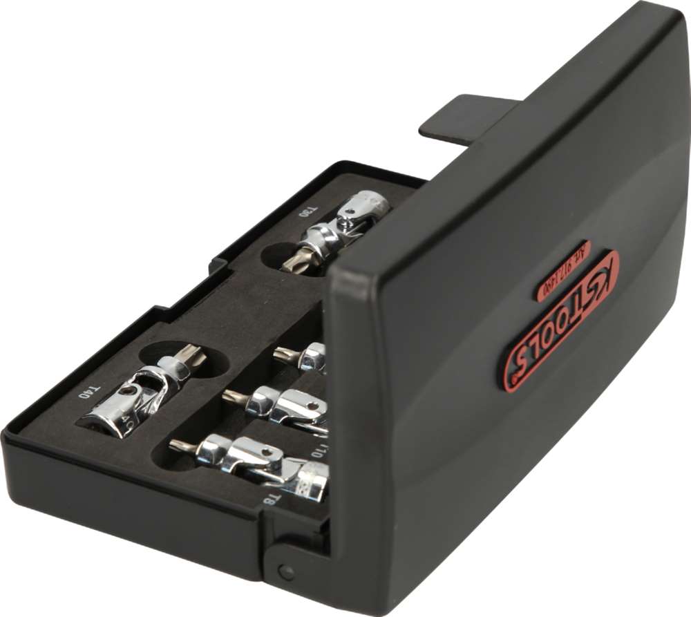 Produktbild KS Tools 1/4 Zoll CHROMEplus Bit-Stecknuss-Satz mit Gelenk Torx 8 Teile T8-T40 bild 2