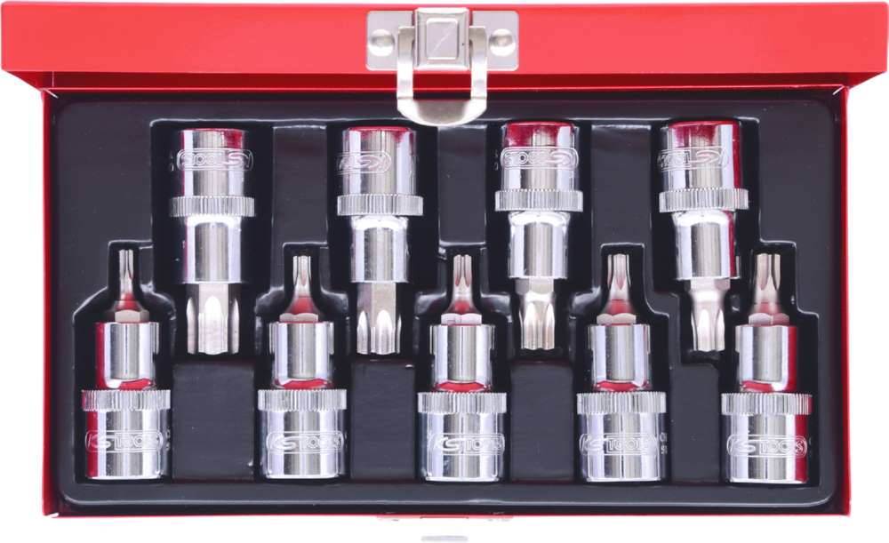 Produktbild KS Tools 1/2 Zoll CHROMEplus Bit-Stecknuss-Satz Torx 9 Teile T20 - T60 bild 5