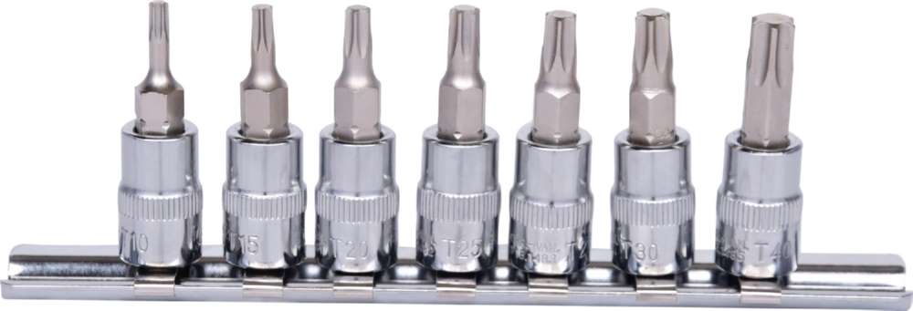 Produktbild KS Tools 1/4 Zoll CHROMEplus Bit-Stecknuss-Satz Torx 7 Teile T10 - T40 bild 3