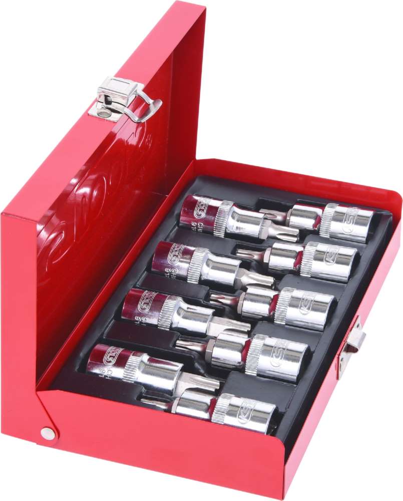 Produktbild KS Tools 1/2 Zoll CHROMEplus Bit-Stecknuss-Satz Torx Bohrung 9 Teile TB20 - TB60 bild 4