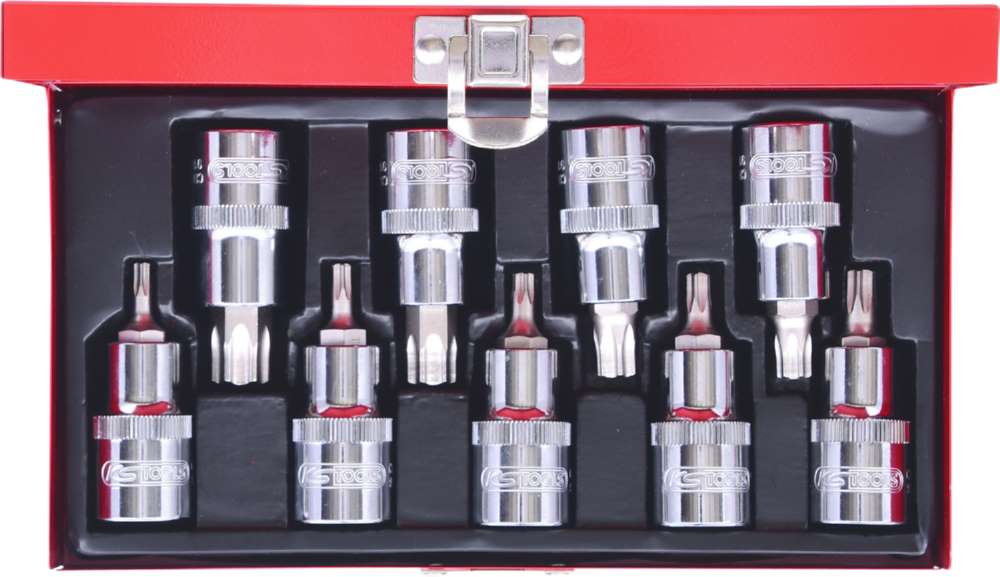 Produktbild KS Tools 1/2 Zoll CHROMEplus Bit-Stecknuss-Satz Torx Bohrung 9 Teile TB20 - TB60 bild 5