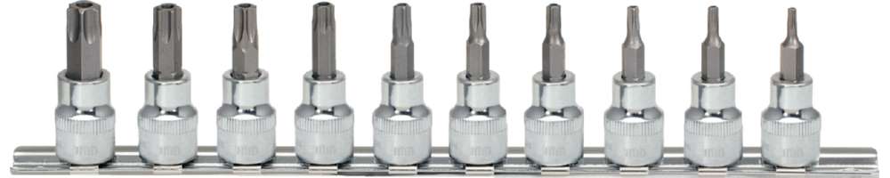 Produktbild KS Tools 3/8 Zoll CHROMEplus Bit-Stecknuss-Satz Torx Bohrung 10 Teile TB10 - TB55