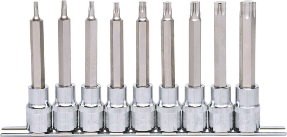 Produktbild KS Tools 1/2 Zoll CHROMEplus Bit-Stecknuss-Satz Torx lang 9 Teile T20 - T60