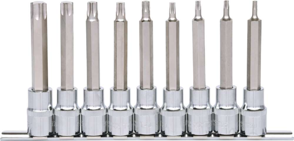 Produktbild KS Tools 1/2 Zoll CHROMEplus Bit-Stecknuss-Satz Torx lang 9 Teile T20 - T60 bild 3