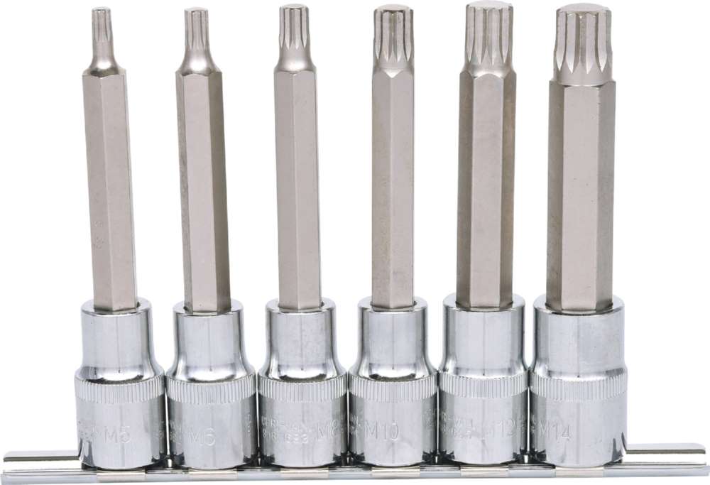 Produktbild KS Tools 1/2 Zoll CHROMEplus Bit-Stecknuss-Satz XZN lang 6 Teile M5 - M14 bild 3