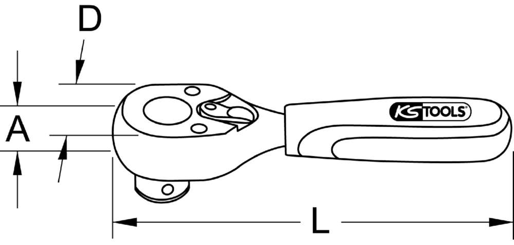Produktbild KS Tools 1/4 Zoll CHROMEplus Bit Umschalt Knarre 115mm bild 5