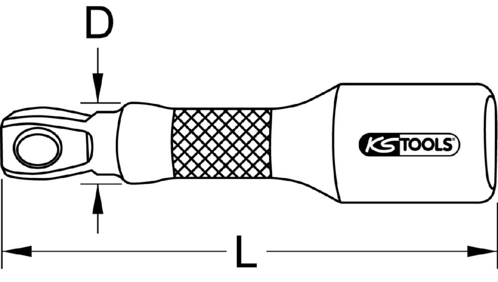 Produktbild KS Tools 3/8 Zoll CHROMEplus Kipp-Verlängerung 75 mm bild 2