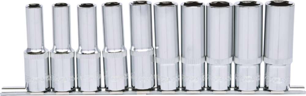 Produktbild KS Tools 1/2 Zoll CHROMEplus Sechskant-Stecknuss-Satz lang 10 Teile 10-19 mm