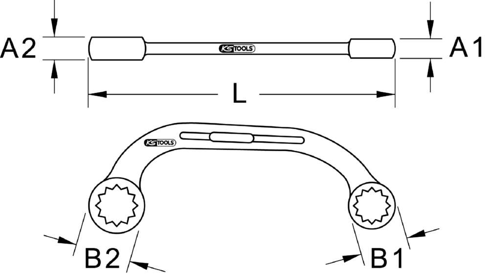 Produktbild KS Tools CHROMEplus Starter und Blockschlüssel Schlüsselweite 3/4 Zoll x 7/8 Zoll bild 2