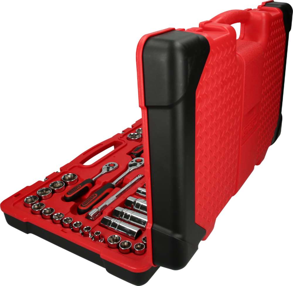 Produktbild KS Tools 1/4 Zoll + 3/8 Zoll CHROMEplus Steckschlüssel-Satz 100 Teile bild 2