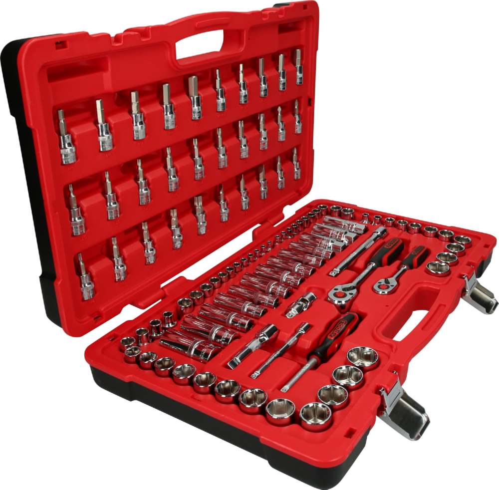 Produktbild KS Tools 1/4 Zoll + 3/8 Zoll CHROMEplus Steckschlüssel-Satz 100 Teile bild 4