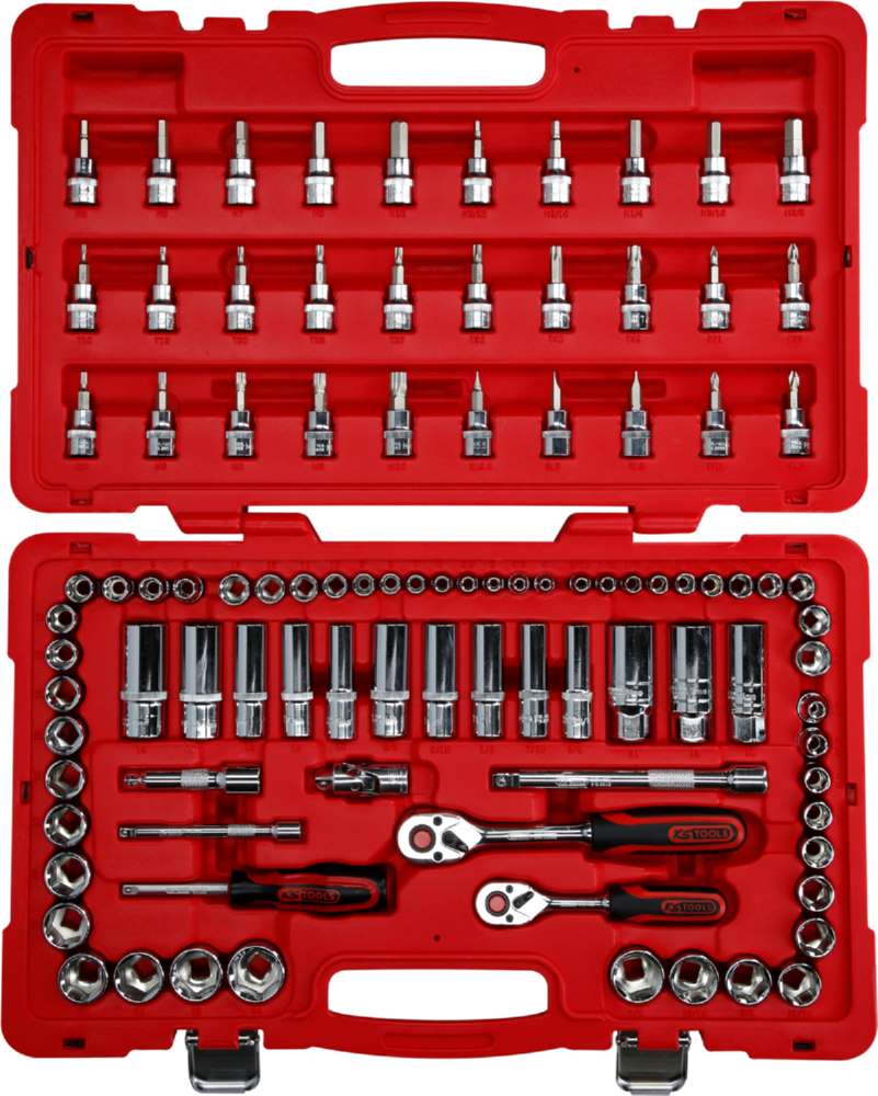 Produktbild KS Tools 1/4 Zoll + 3/8 Zoll CHROMEplus Steckschlüssel-Satz 100 Teile bild 5