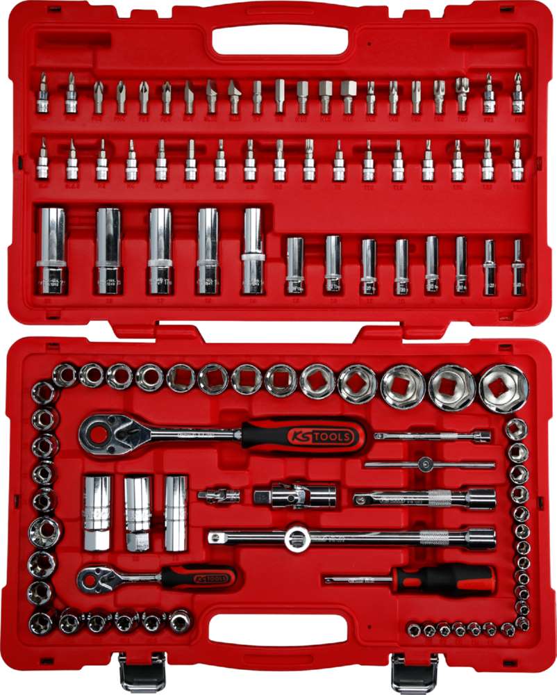 Produktbild KS Tools 1/4 Zoll + 1/2 Zoll CHROMEplus Steckschlüssel-Satz 110 Teile bild 4