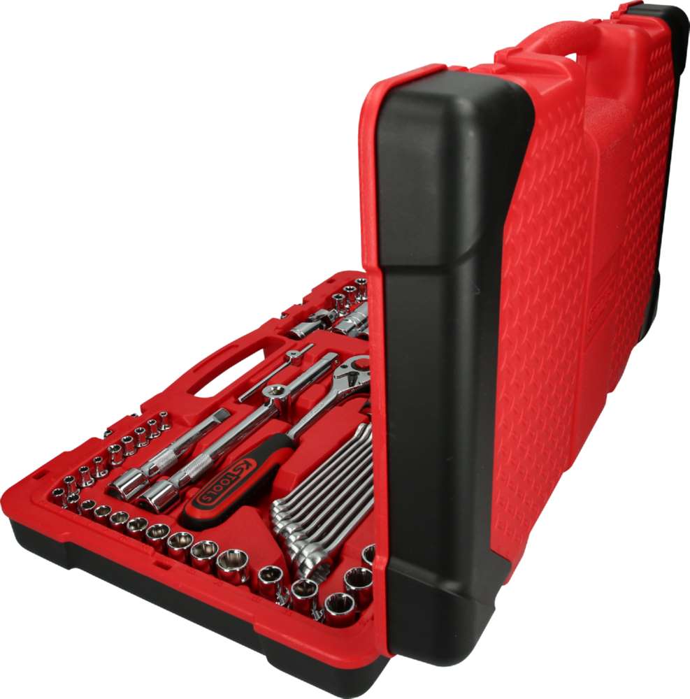 Produktbild KS Tools 1/4 Zoll + 1/2 Zoll CHROMEplus Steckschlüssel-Satz 151 Teile bild 2