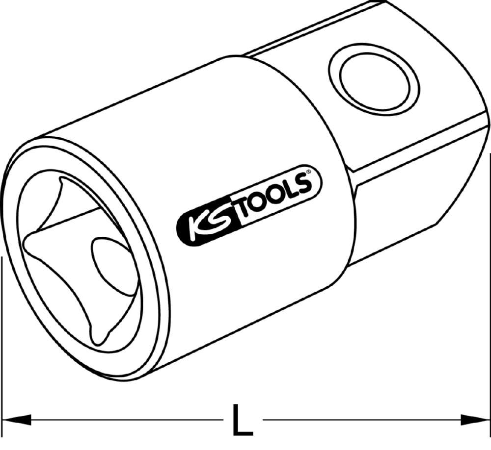 Produktbild KS Tools 3/8 Zoll CHROMEplus Vergrößerungsadapter 3/8 Zoll F x 1/2 Zoll M bild 2