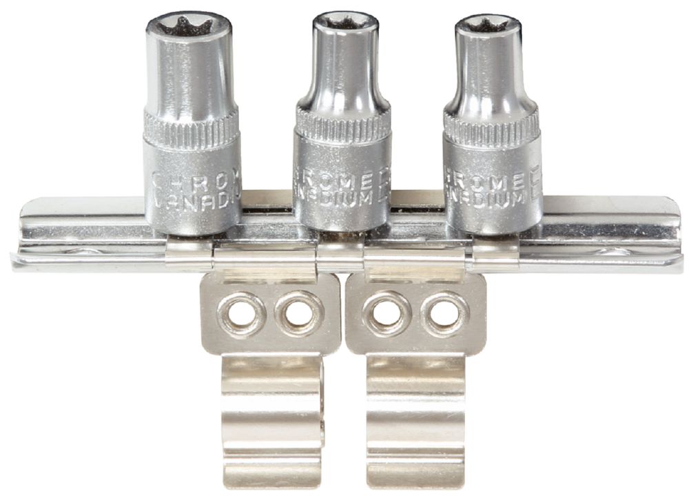 Produktbild KS Tools 1/4 Zoll Clipleiste mit Halterung für 3 Nüsse