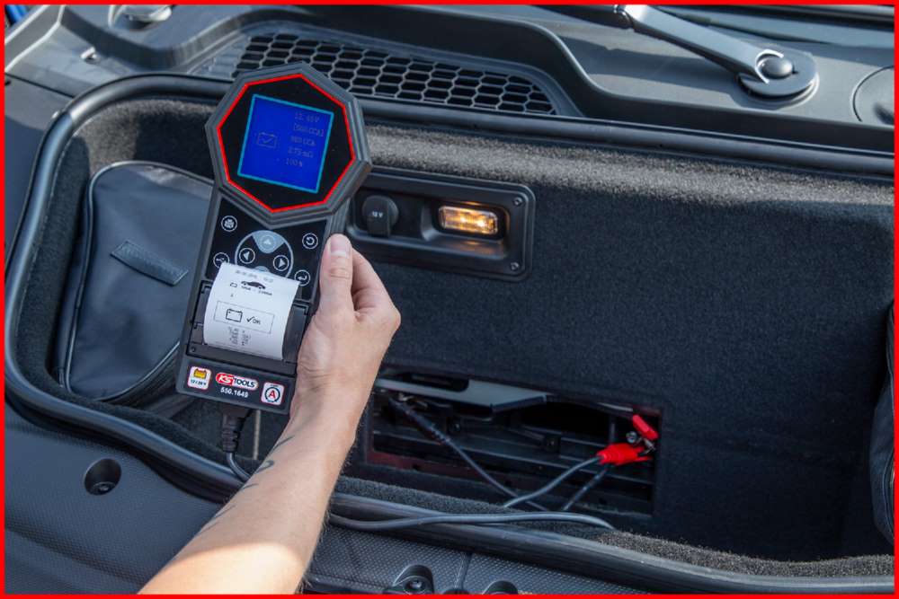 Produktbild KS Tools 12V / 24V Digital Batterie und Ladesystemtester mit integriertem Drucker bild 4