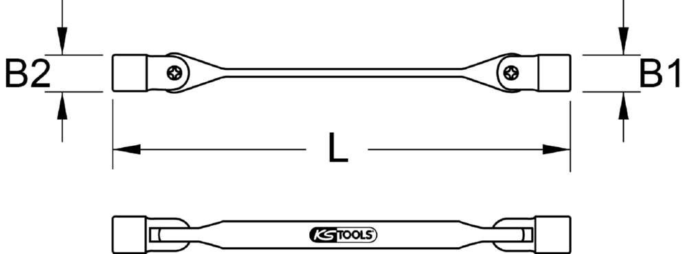 Produktbild KS Tools Doppel Gelenkschlüssel Schlüsselweite 16 x 18 mm bild 5
