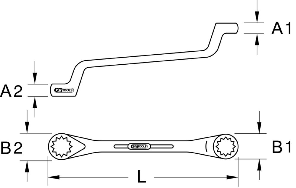 Produktbild KS Tools Doppel-Ringschlüssel gekröpft Schlüsselweite 21 x 22 mm bild 2