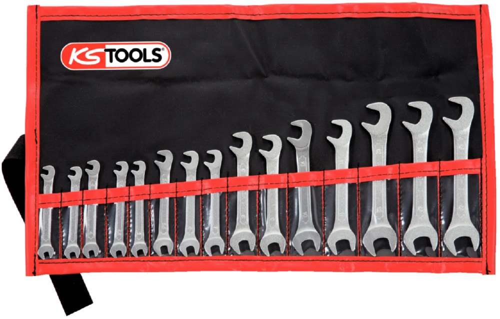 Produktbild KS Tools Doppelmaulschlüssel Satz 15 Teile von 3,2 bis 14 mm