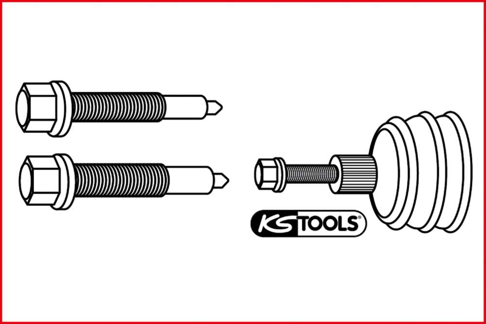 Produktbild KS Tools Druckschrauben Satz für Gelenkwelle für VAG 2 Teile Außensechskant Antrieb 19 mm bild 2