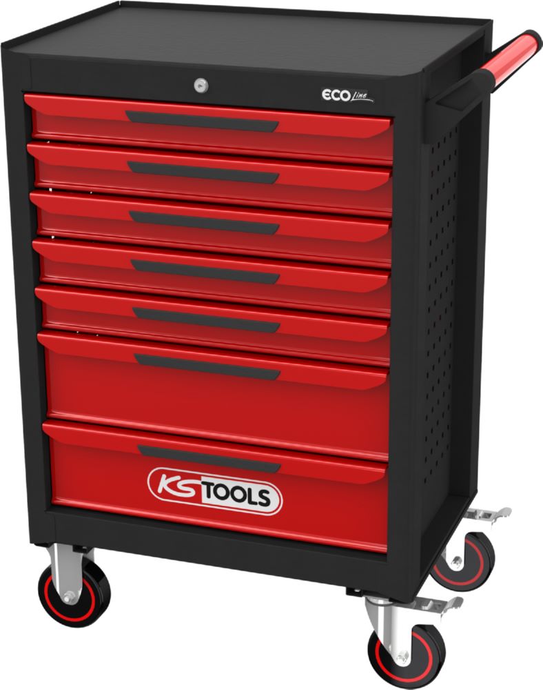 Produktbild KS Tools SCHWARZ/ROT Werkstattwagen mit 7 Schubladen 748 x 1014 x 459 mm bild 1