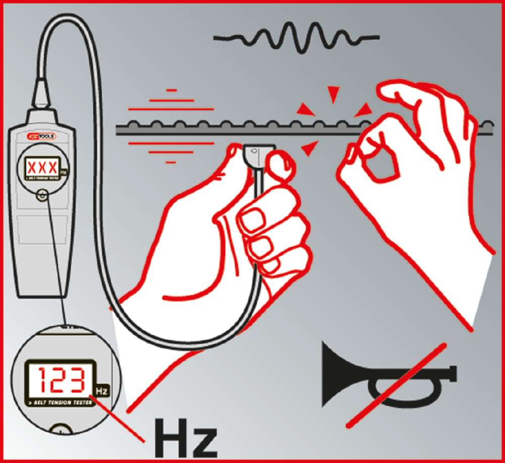Produktbild KS Tools Elektronischer Riemenspannungs Prüfer HZ bild 5