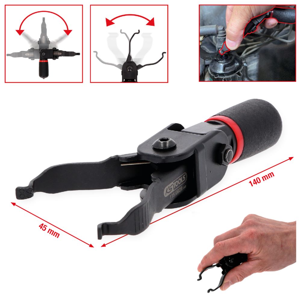 Produktbild KS Tools Entriegelungswerkzeug mit schwenkbarem Kopf für Schnellkupplungen bild 2