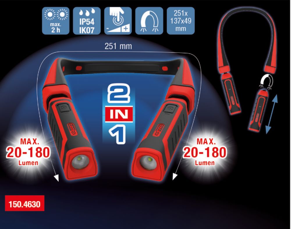 Produktbild KS Tools Nackenleuchte eQi Ultimate BEAM 2 in 1 180 Lumen bild 2