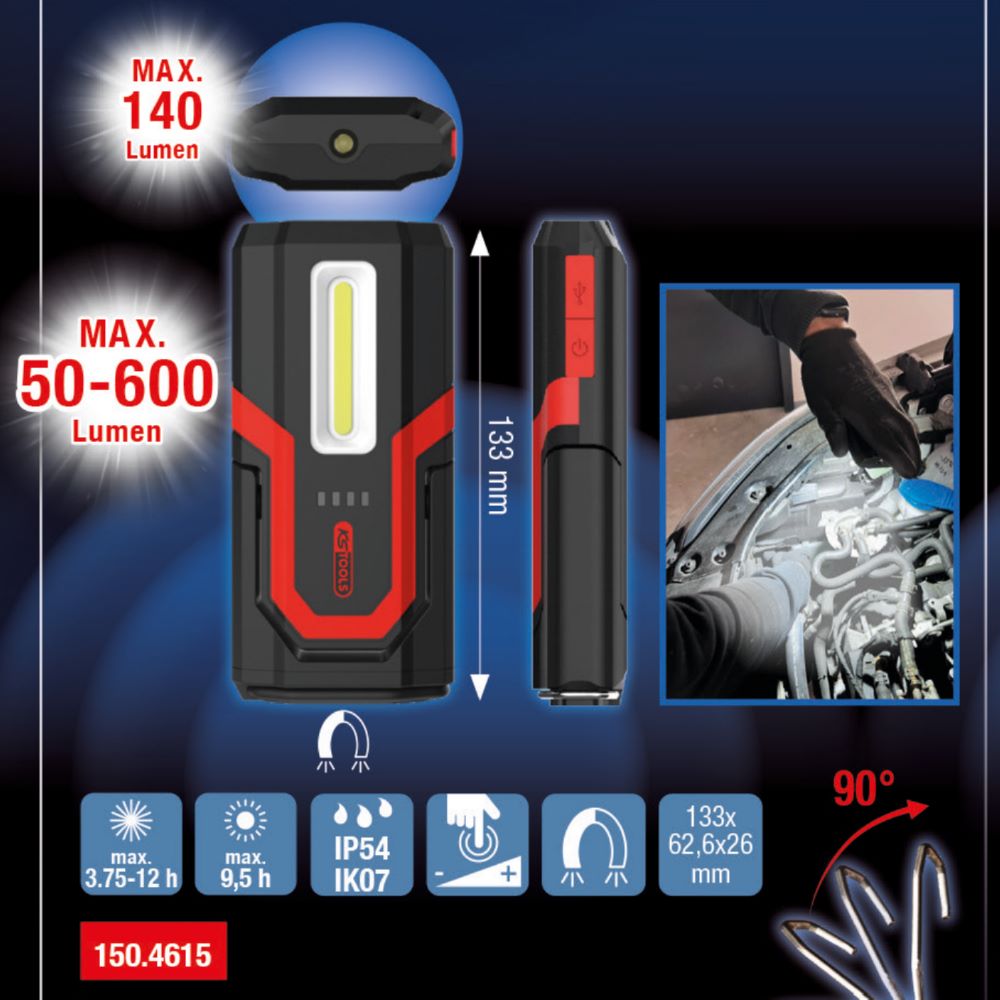 Produktbild KS Tools Handleuchte kompakt 600 Lumen eQiUltimateBEAM bild 2