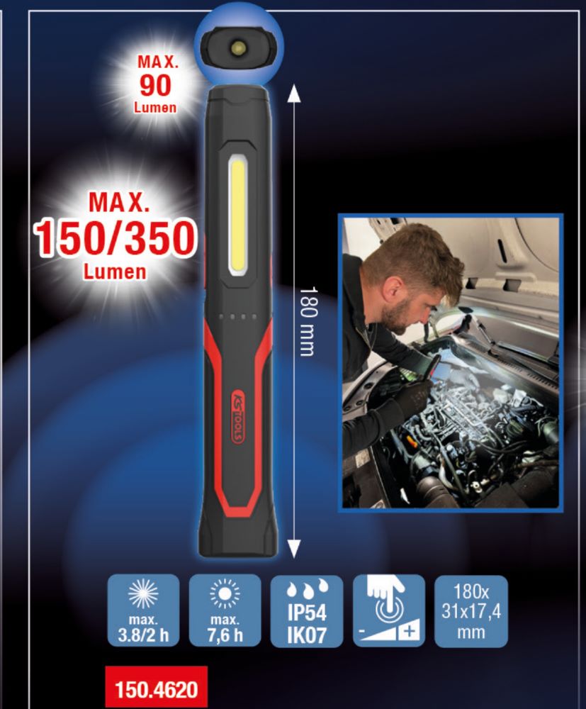 Produktbild KS Tools Handleuchte slim 350 Lumen eQiUltimateBEAM bild 2