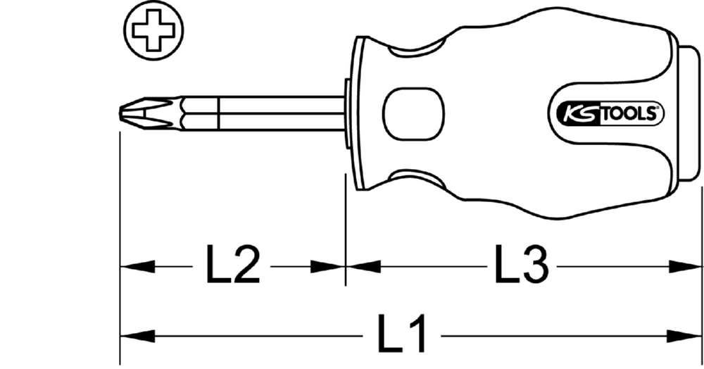 Produktbild KS Tools Schraubendreher ERGOTORQUEmax schlagfest PH1 98 mm lang bild 2