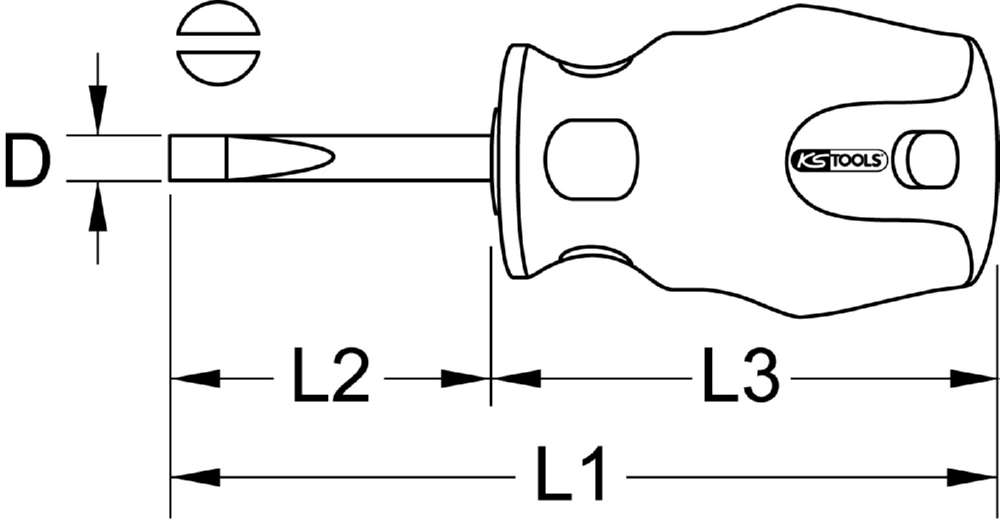 Produktbild KS Tools Schraubendreher Schlitz ERGOTORQUEplus kurz 4 mm bild 3