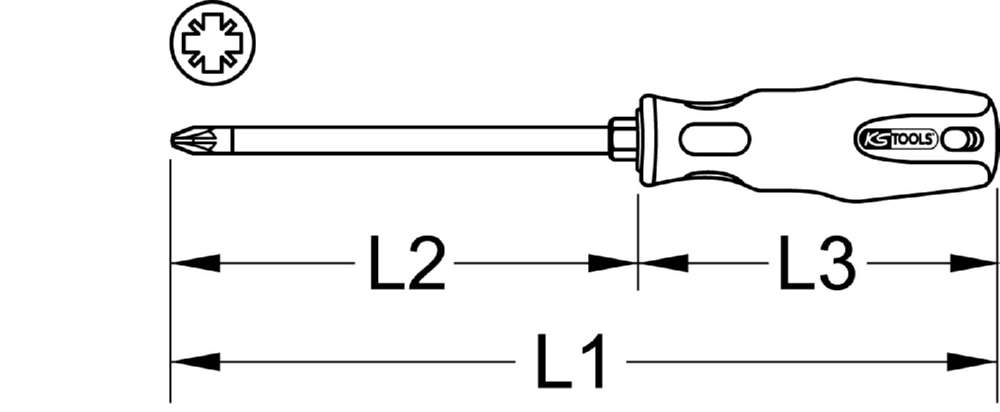 Produktbild KS Tools Schraubendreher Kreuz ERGOTORQUEplus 310 mm PZ4 bild 3