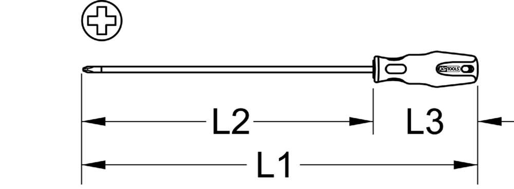 Produktbild KS Tools Schraubendreher Kreuz ERGOTORQUEplus 405 mm lang PH1 bild 2