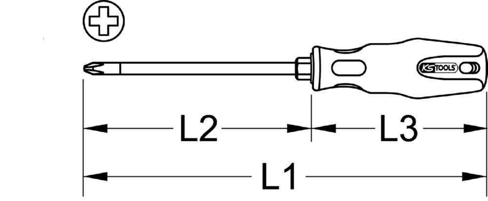 Produktbild KS Tools Schraubendreher Kreuz ERGOTORQUEplus 255 mm lang PH1 bild 3