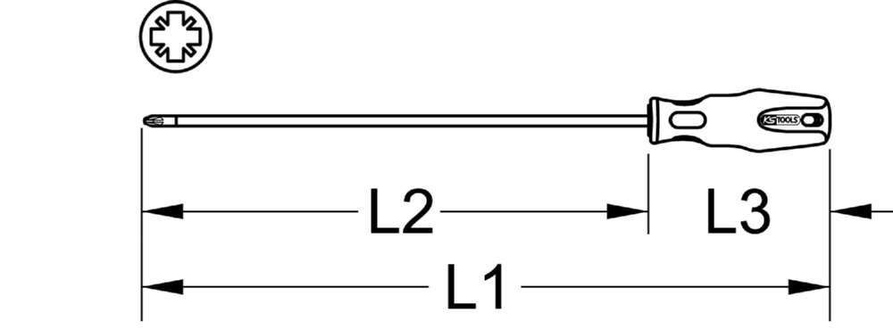 Produktbild KS Tools Schraubendreher Kreuz ERGOTORQUEplus 405 mm lang PZ0 bild 2