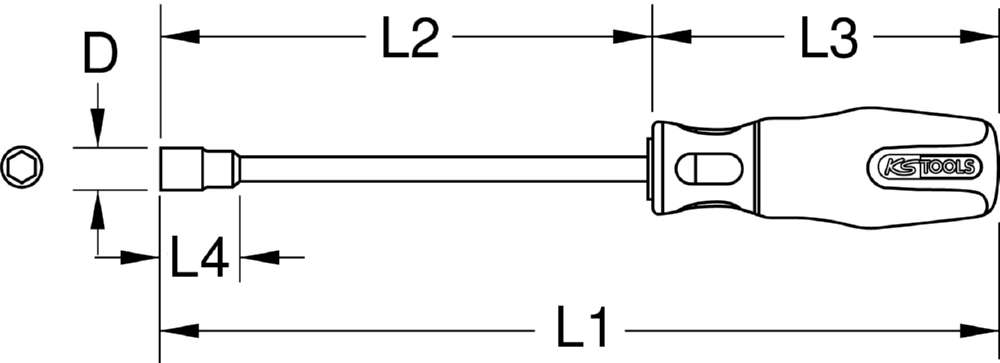 Produktbild KS Tools Stecknuss Schraubendreher ERGOTORQUEplus 3-kant M6 bild 2