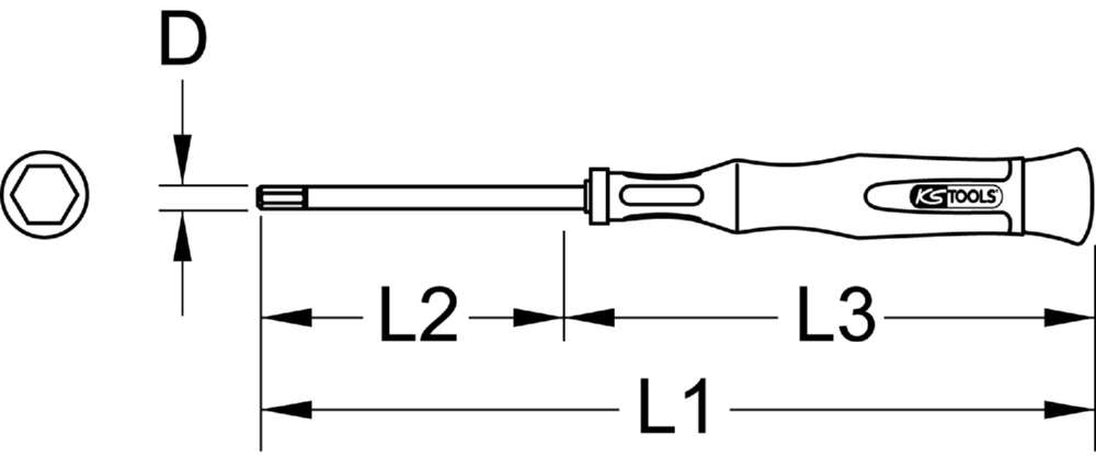 Produktbild KS Tools Feinmechanik Schraubendreher ESD für Innensechskant mit Kugelkopf 1/8 Zoll bild 2