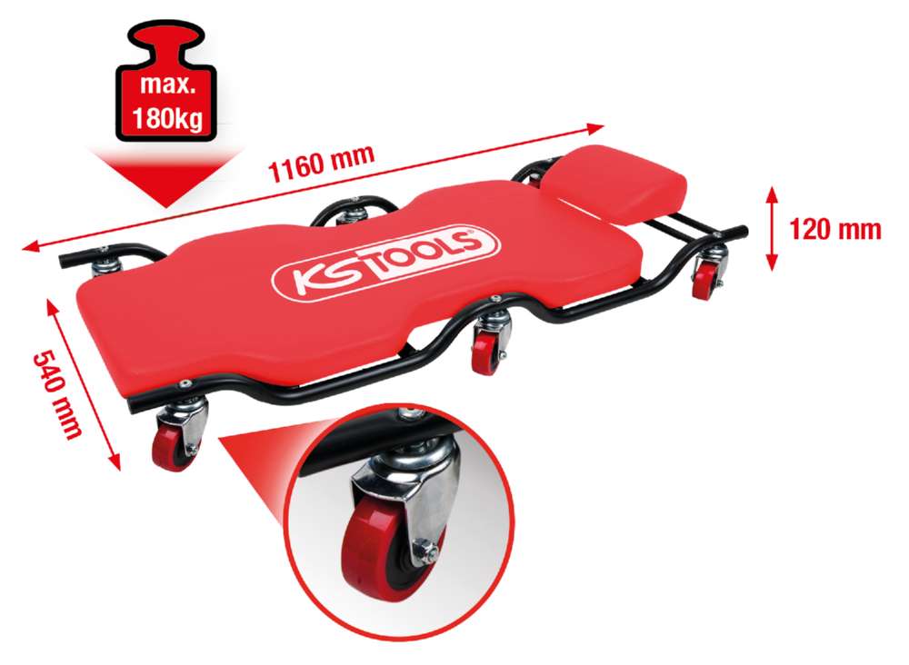 Produktbild KS Tools Fahrbare Liege 1160x540mm bild 5