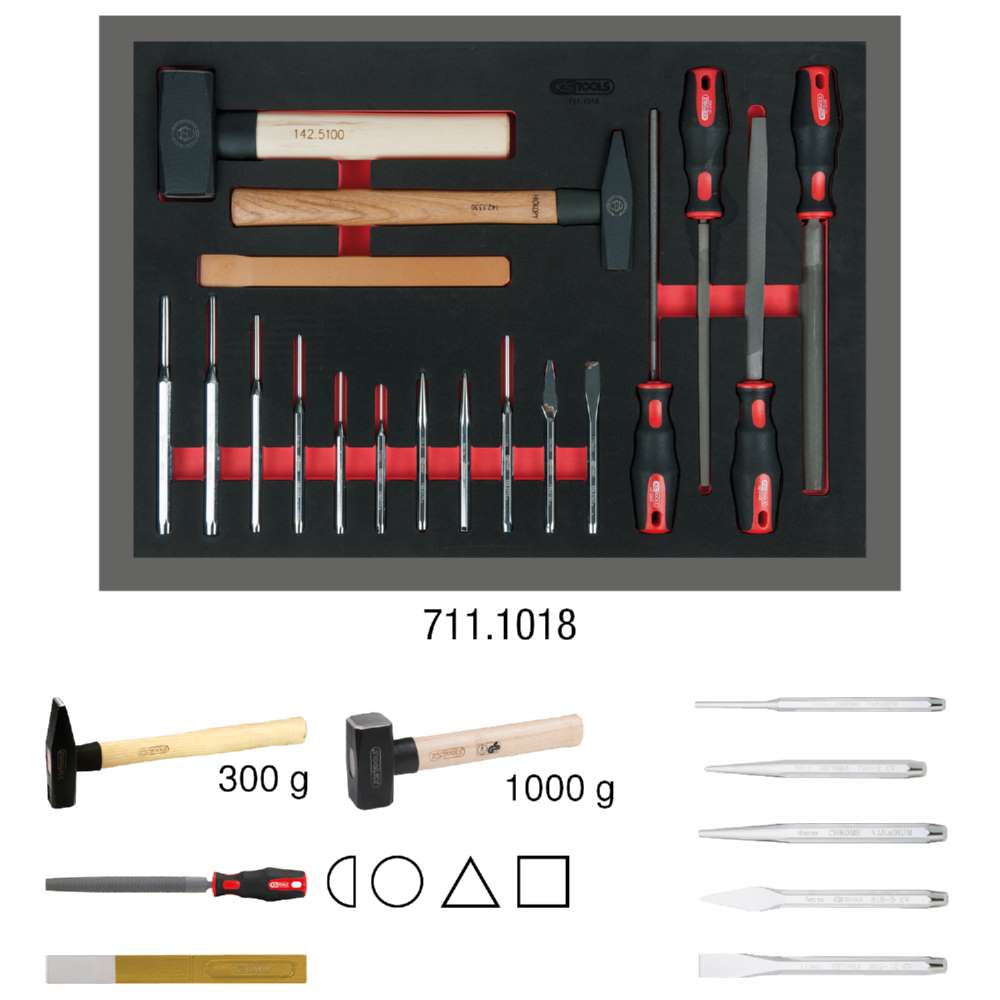 Produktbild KS Tools Feilen Meißel und Hammer Satz 18 teilig bild 2