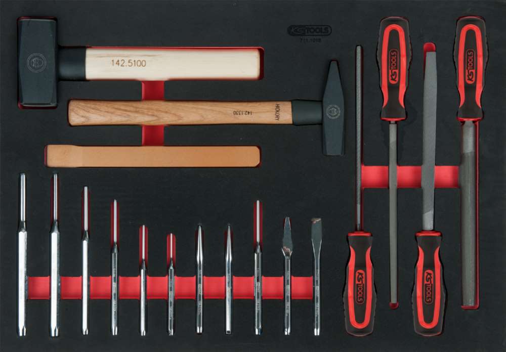 Produktbild KS Tools Feilen Meißel und Hammer Satz 18 teilig